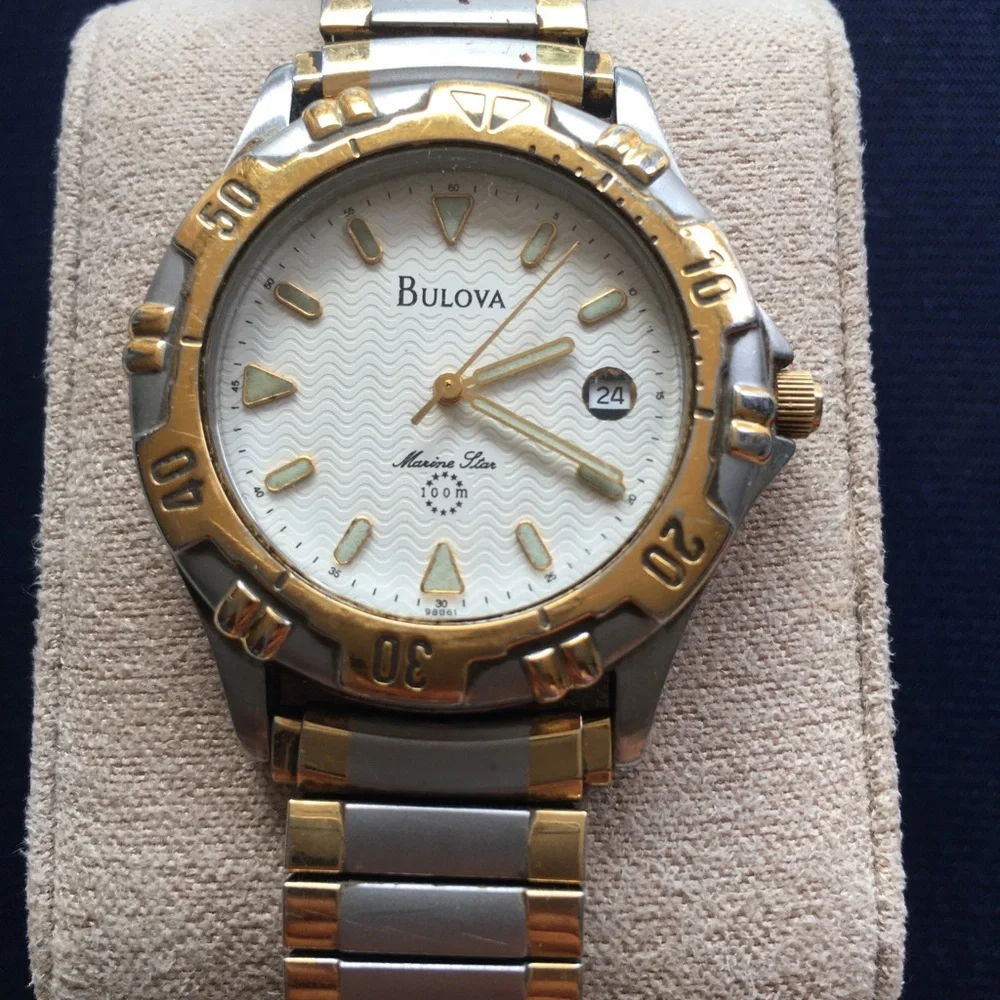 Bulova Men's Two-Tone Gold & Silver Marine Star Watch